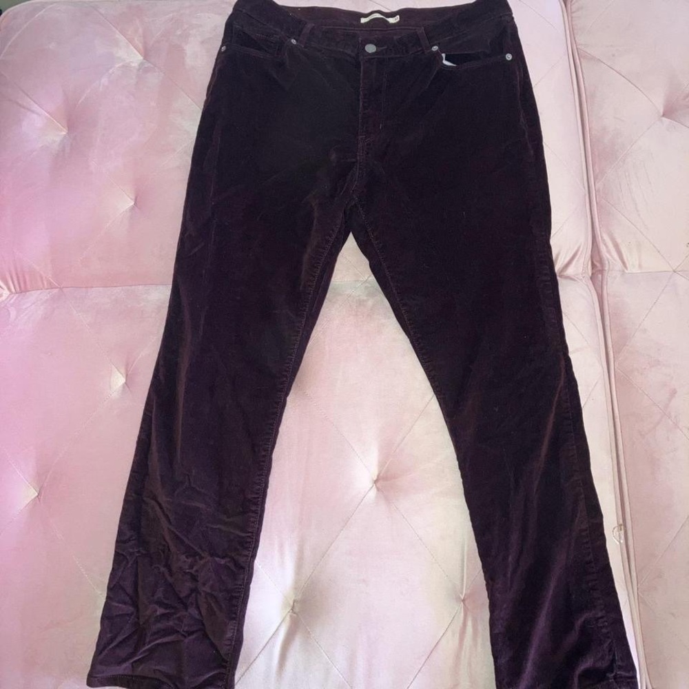 Burgundy Corduroy Levi Jeans